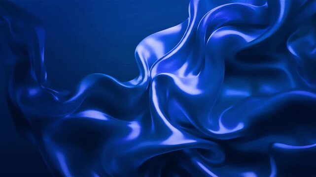 Vibrant saturated blue silk fabric animation with smooth flowing folds, glossy texture, and elegant dynamic movement for luxury, fashion, backgrounds, and motion design.