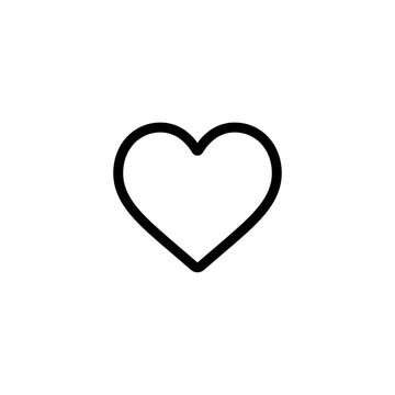 Heart shape icon outline design isolated on white background for web and mobile application interface elements