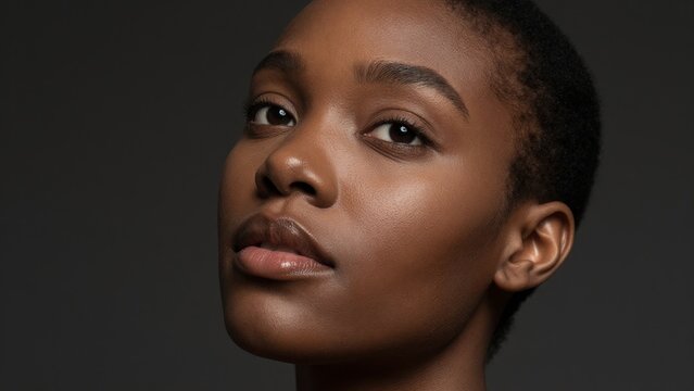 Close-up of a Confident Woman with Natural Beauty and Smooth Skin