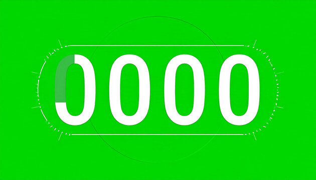 Green Screen Countdown Timer with Digital Numbers and Progress Bar Animation for Video Editing and Motion Graphics