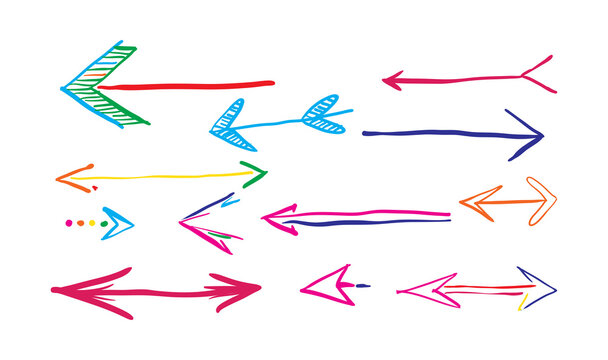 Vibrant multicolored arrow icons for design and presentation
