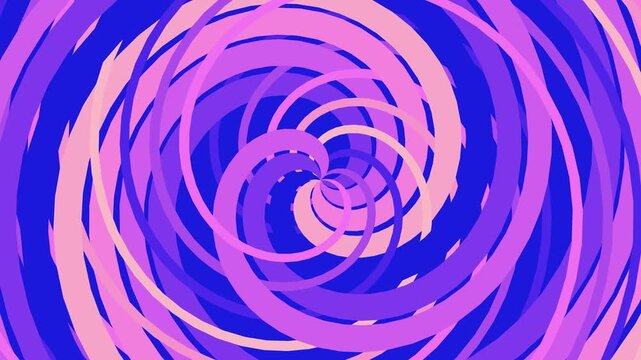 Abstract hypnotic spiral tunnel background with purple blue pink swirling curved lines vector illustration