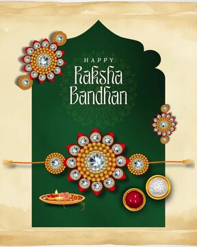 Raksha Bandhan Green Beige Traditional Greeting Video