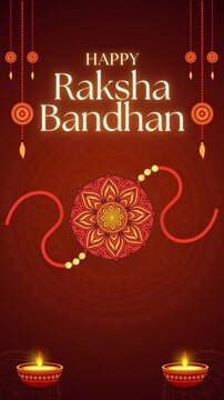 Raksha Bandhan Orange and Brown Traditional Greeting Video Story