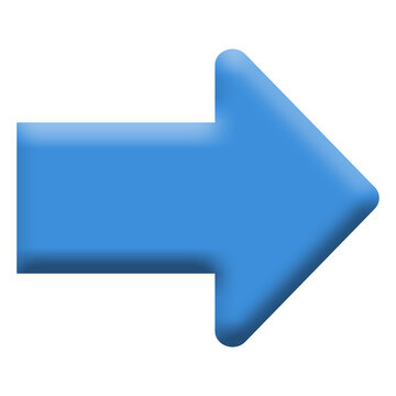 Blue 3D Right Arrow Vector Icon Direction Pointer Next Forward Symbol Isolated White Background
