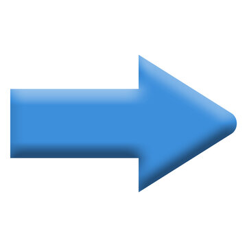 Blue 3D Right Arrow Vector Icon Direction Pointer Next Forward Symbol Isolated White Background