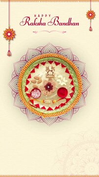 Raksha Bandhan Red and Cream Traditional Greeting Video Story