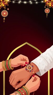 Raksha Bandhan Red and Gold Traditional Greeting Video Story
