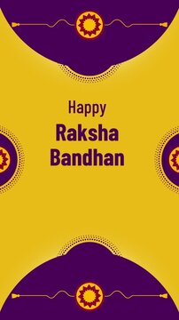 Raksha Bandhan Purple and Yellow Bold Greeting Video Story