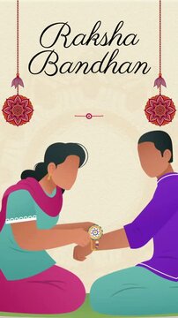 Raksha Bandhan Peach and Red Traditional Greeting Video Story