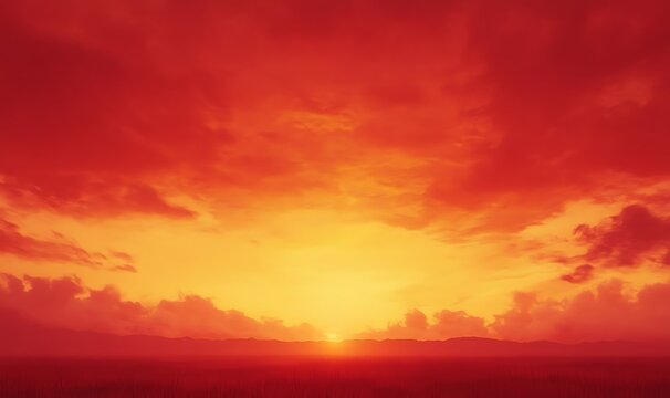 Vibrant sunset over rolling hills