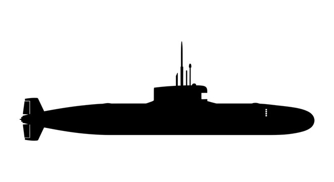 Submarine silhouette against a white background a naval vessel depiction