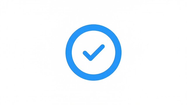 a loading circle animation that completes with a checkmark symbol appearing on a clean white background