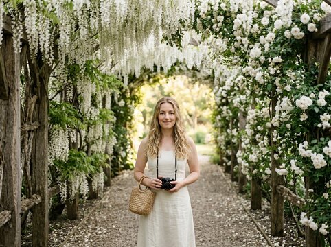 Woman holding camera