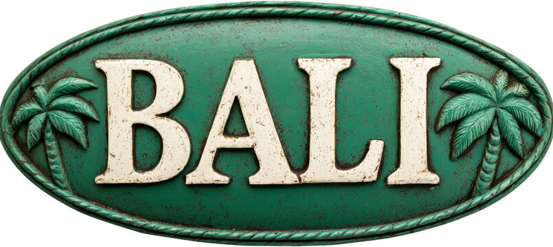 Bali word sign plaque. Generative AI technology.