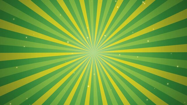 Green and yellow radial burst background, representing retro sunburst design, energy, celebration, and vintage motion graphic overlay.