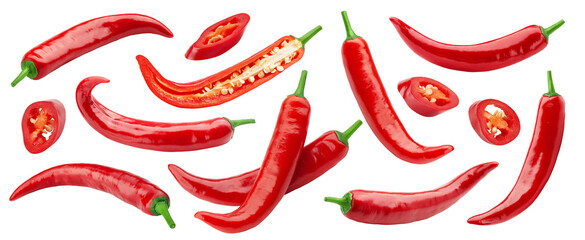 Obraz premium red hot chilli peppers isolated, full depth of field