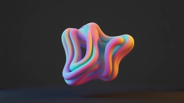 abstract 3d fluid shape morphing with vibrant gradient colors