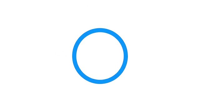 blue circle loading animation icon appearing on a clean white background for digital interface loading processes