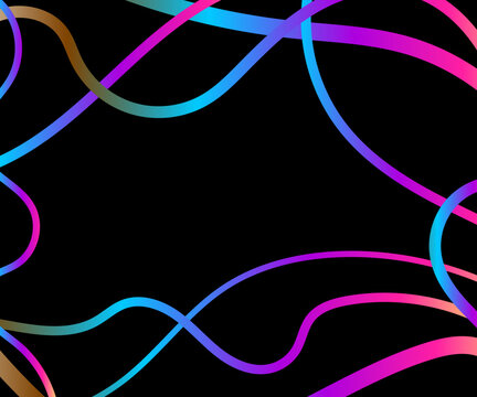 Abstract colorful neon glowing lines