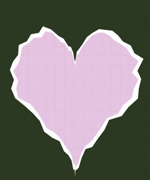 Heart shape wireframe silhouette on plain background
