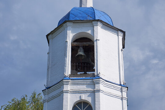 Historic Orthodox bell tower with church bells