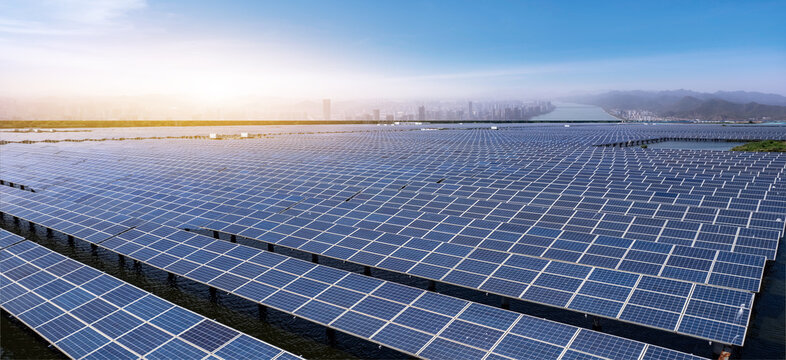 Large Scale Solar Photovoltaic Power Station Under Clear Sky