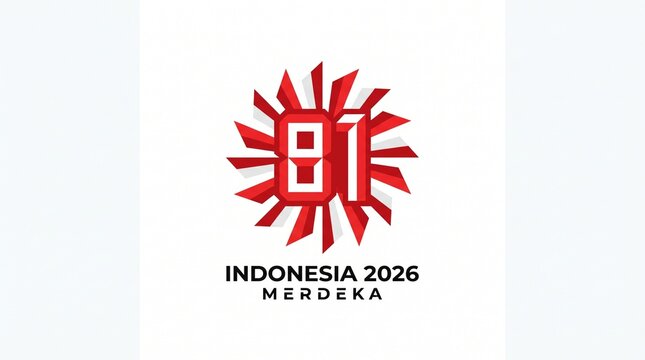 Geometric vector logo for 2026 celebration featuring number 81 in red and white design