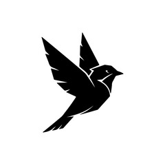 Fototapeta premium Geometric Bird Logo Combining Sharp Edges And Smooth Curves For Branding Vector illustration