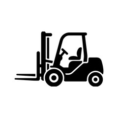 Fototapeta premium Forklift Construction Equipment Flat Icon For Warehouse And Industrial Use Vector illustration