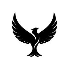 Fototapeta premium Luxury Bird Emblem With Symmetrical Wings And Elegant Modern Branding Style Vector illustration