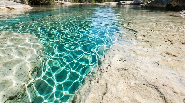 Soft sunlight refracting across a pale limestone surface with organic stone patterns, mineral texture, and warm highlights for natural background and design concepts.
