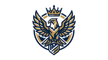 Obraz premium Eagle crest with crown emblem