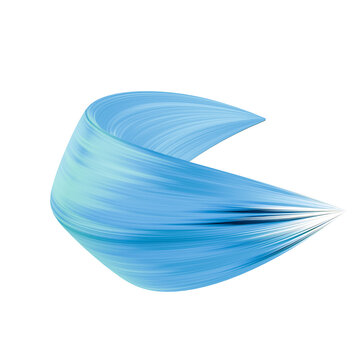 abstract 3d swoosh stroke, on transparent background