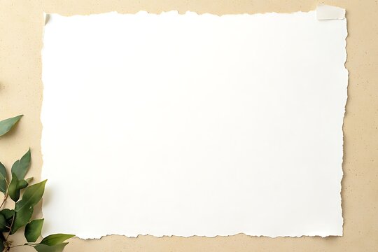 Elegant blank parchment paper with subtle green border accents