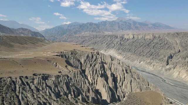 Aerial View of Dushanzi Grand Canyon in Karamay, Xinjiang, China