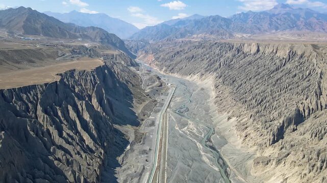 Aerial View of Dushanzi Grand Canyon in Karamay, Xinjiang, China