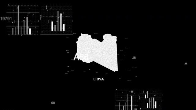 Libya Guinea map animation showcasing economy, infrastructure, technology, population, energy, trade, and national development data for presentations, films, documentaries, and motion graphics.