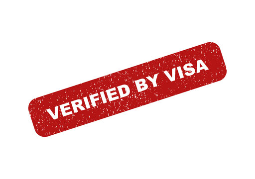 Red verified by visa rubber stamp icon for secure online payments