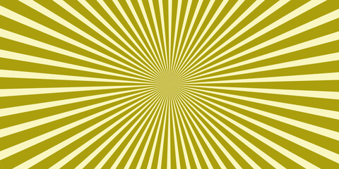 Fototapeta premium Radial burst background in olive green and cream color, abstract sunburst pattern, graphic design element