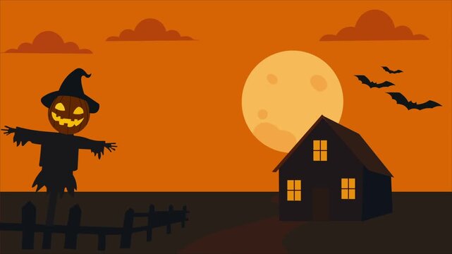 🌕🎃 Spooky Halloween Night 👻 Haunted House, Bats & Pumpkin Scarecrow 🦇
👻🎃 Happy Halloween Greeting 🌙 Haunted House, Scarecrow & Pumpkins 🏚️
