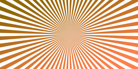 Fototapeta premium An abstract radial burst of warm orange and golden rays emanates from a central diamond shape, creating a dynamic and energetic graphic background.