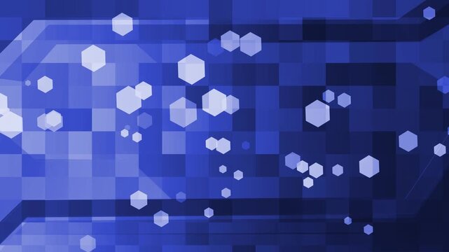 Abstract geometric digital background with hexagonal bokeh and gradient animation