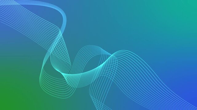 Abstract wave lines on gradient background animation