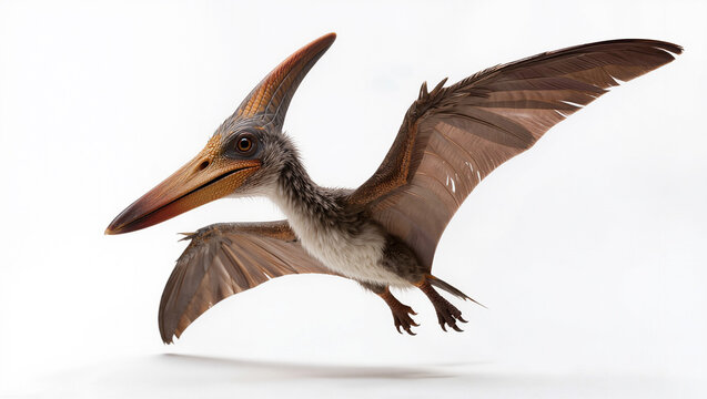 Realistic Pteranodon Isolated on Seamless White Studio Background