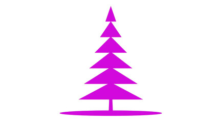 Obraz premium Minimalist purple pine tree icon isolated on white background