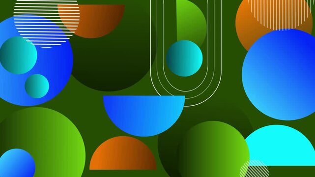 Abstract geometric circles composition background animation