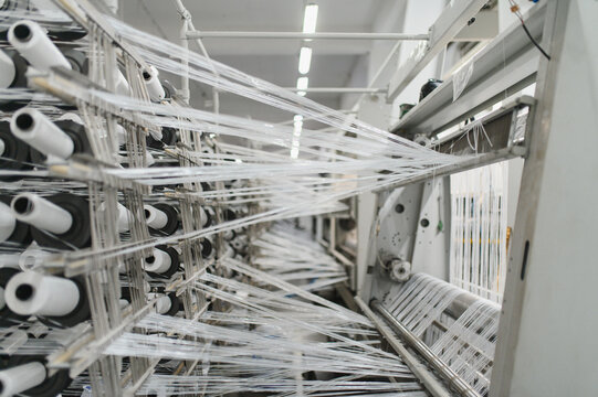 Polypropylene yarn manufacturing in textile weaving factory