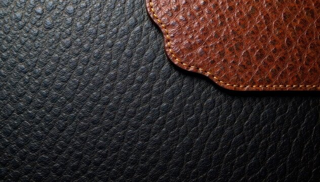 Intricate leather grain texture with raised ridges and smooth surfaces, texture, material