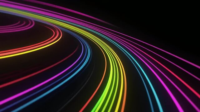 色が移り変わる虹色のレーザー光線